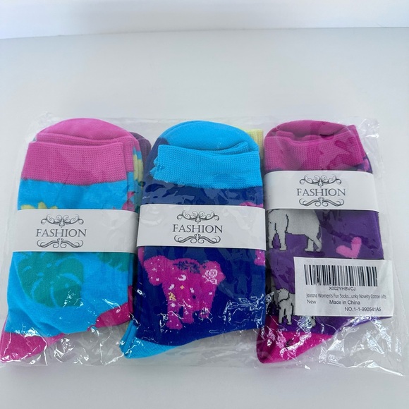 Fashion Women’s mid tube cotton whimsical cartoon elephant socks shoe size (5-8) - Picture 7 of 7